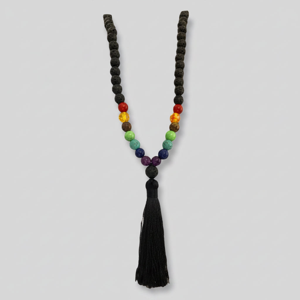 Chakra + Lava Mala Necklace